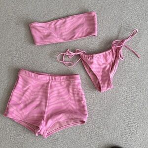 Triangl cami Moreno  Zebra Print Bikini Set and shorts- S/XS